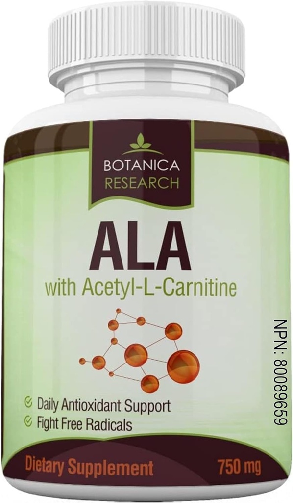 Alpha Liponsäure mit Acetyl L Carnitin - ALA ALC Anti Aging Health & Wellness Formel zu unterstützen Nerve Gesundheit, Tingling Füße, Hände, Limbs 60 Vitamin Complex Kapseln