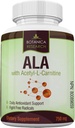 Ácido alfa lipoico con acetil L Carnitina - ALA ALC Anti Aging Health & Wellness Formula para apoiar a saúde nerviosa, pés de ton, mans, Limbs 60 cápsulas de complexo de vitaminas