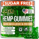 JOYLI Hemp Gummies - dabas plaušu tīrīšanu ar Mullein Leaf & Reishi Mushroom - Extra Streng Clean Lung Support Papildinājums ar vitamīniem A, C, D & E - bez cukura, Vegan, Non-GMO - 60 pārtikas