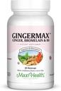 Maxi Health Gingermax - Ginger - Bromelain & Vitamin B6 - Digestion Helse - 60 Kapsler - Kosher