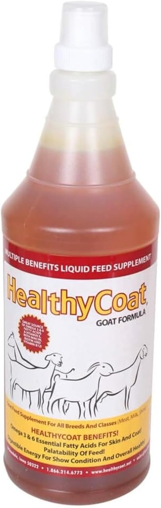 HealthyCoat Goat Формула: Quart. Шкіра, Пальто, Стан тіла, алергії, Імунна система, Виробництво молока.