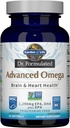 Garten des Lebens Dr. Formuliert Advanced Omega Fish Oil - Zitrone, 1.290mg EPA, DHA + DPA in Triglycerid Form, Single Source Omega 3 Supplement für Ultimate Brain & Heart Health, Non-GMO, 60 Softgels