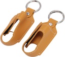 Asthma Inhaler Holder Generico, Inhaler Case Inhaler Carrying Holder Chiusura Chiusura Carabiner Clip 2pcs Portable PU Leather Inhaler Protective Holder (Turmeric)