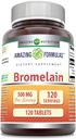Fórmulas surpreendentes Bromelain 500 Mg (300 GDU) Ou Suplemento de Comprimidos Não-GMO (Gluten-Free)