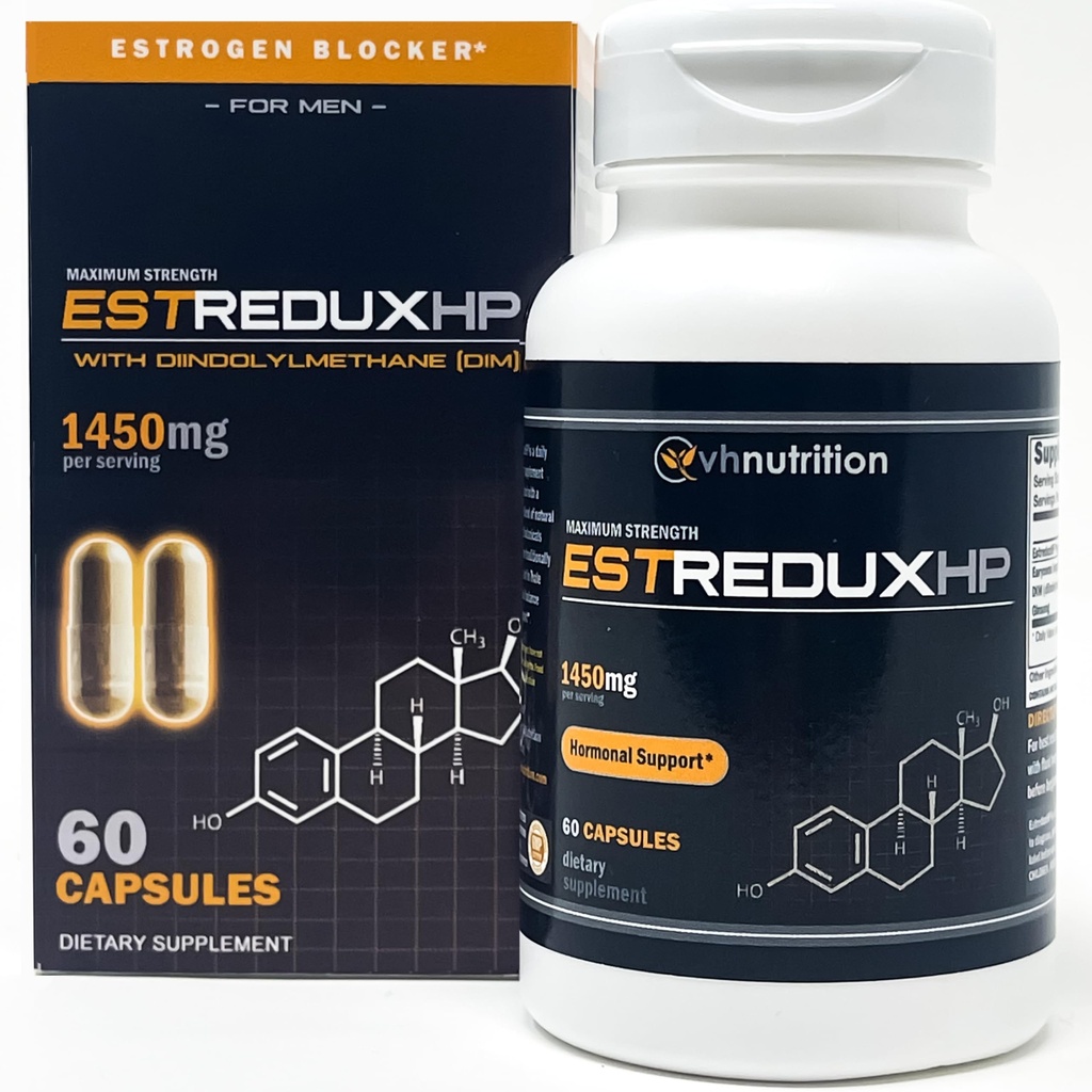 VH Nutrition ESTREDUX HP - with DIM | Estrogen Blocker for Men* | 1450mg of Maximum Strength Hormone Support, Tongkat Ali, Ashwagandha | 60 Capsules