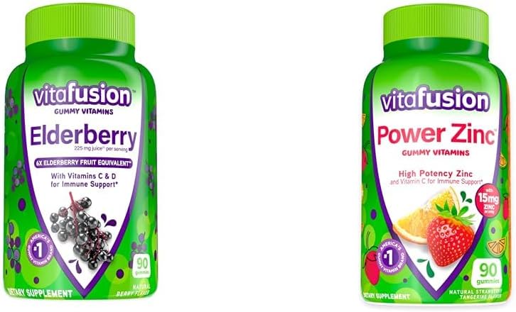 Vitafusion Elderberry & Zinc Gummy Vitamins Immune Support, 90ct