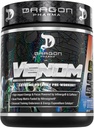 DRAGON PHARMA Venom Extreme potence Pre- Workout, Lazer Sharp Focus + Energy, Intense Performance, Įrodyta Ingredients for Enhanced Vasodiliation & Endurance (40 Servings, Bomb Pop)