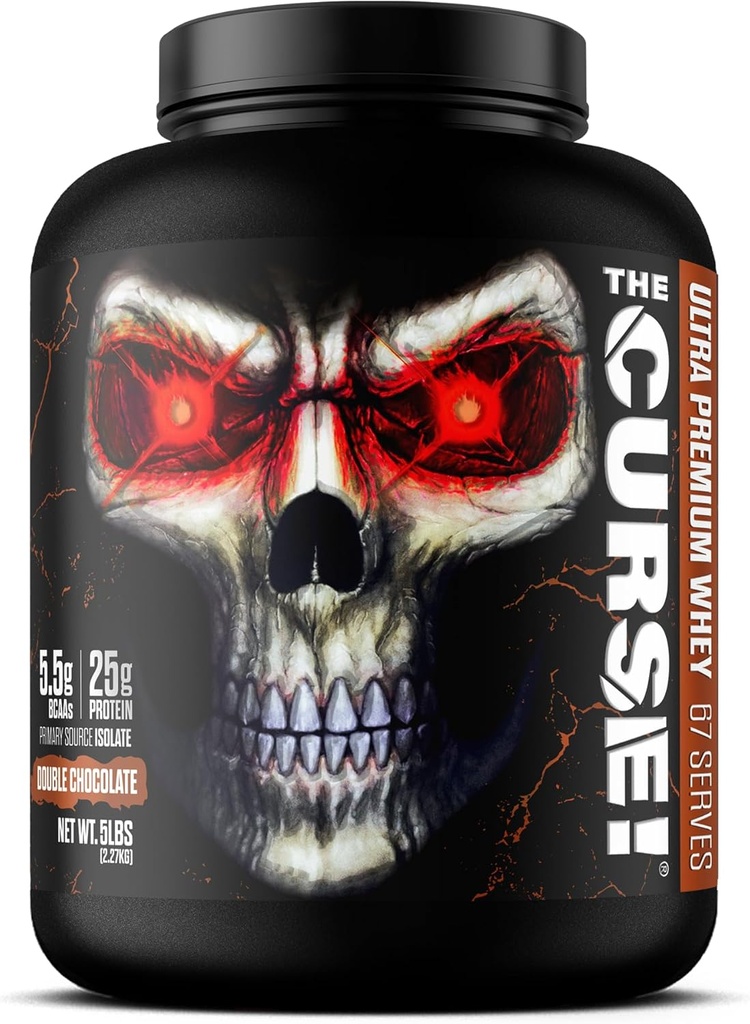 JNX SPORTS The Curse! Ultra Premium Whey Protein Powder Txokolate Bikoitza 5lb | 25g Protein Per Serve, Lehen mailako iturria Whey Isolate
