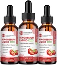 M inch (3 Pack) Magnesium Glycinat Tropfen - Magnesium Liquid Supplement 1000mg mit Fiber Bromelain Vitamin B,C,D - 98% Absorption als Pillen Gummi