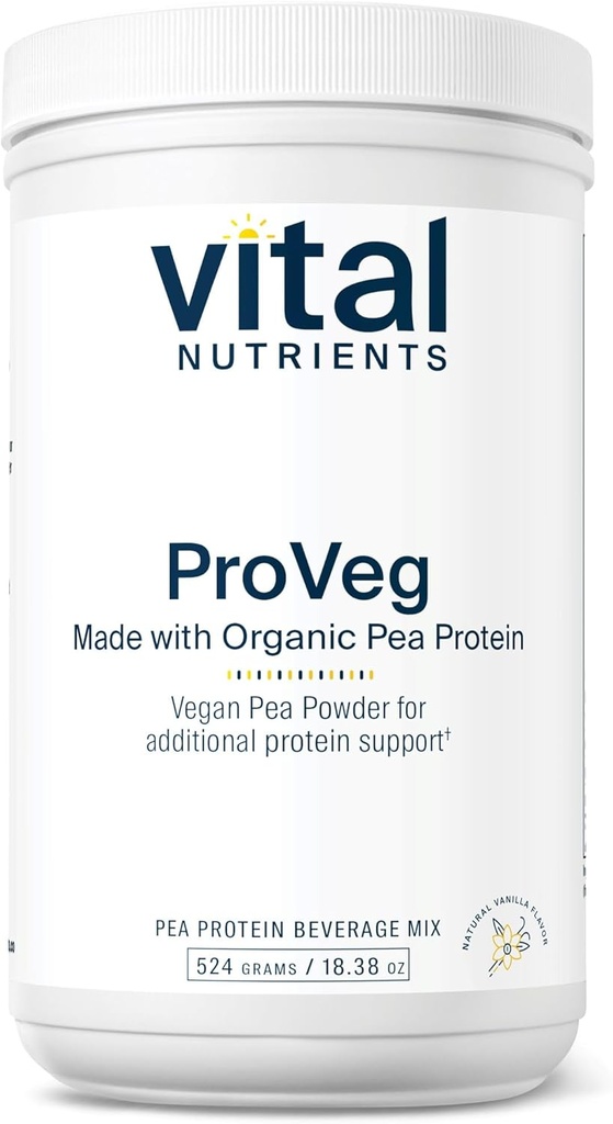 Paramedis Nutrients ProVeg Organic Pea Protein 524g, Vegan Pea Protein powder 124; 23g Protein per Serving 124; Natural Vanilla Flavor 124; Gluten, Dairy, Soy Free Of4; Non-GMO 124; 16 Services