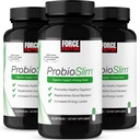 Форс фактор ProbioSlim Probiotic Доплащане за жени и мъже с пробиотици и екстракт от зелен чай, намаляване на газ, подуване, запек, поддръжка Храносмилателен здраве & Gut здраве, 180 капсули (3-пак)