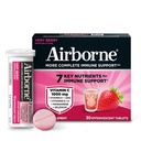 Airborne 1000mg Vitamin C with Vitamin D + Zinc Sugar Free Multivitamin Immune Support Effervescent Fizzy Drink Tablets, Very Berry Flavor with Powerful Antioxidants VIT A C & E, 30 Tablets