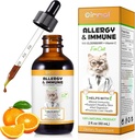 Allergia enyhítő cseppek macskák, macska allergia immunbooster kezelés szezonális allergia és emésztési, egészséges máj és immunrendszer, Macska Herb kiegészítés C-vitamin, csirke aroma - 60ml / 2fl.oz