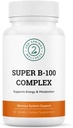 Super B- 100 Complex - Høj potens B Vitamin Complex med B- 6, B- 12, Folate, Niacin, Biotin, Cholin, Inositol og PABA for energi, Metabolisme, hjerne og nerve support