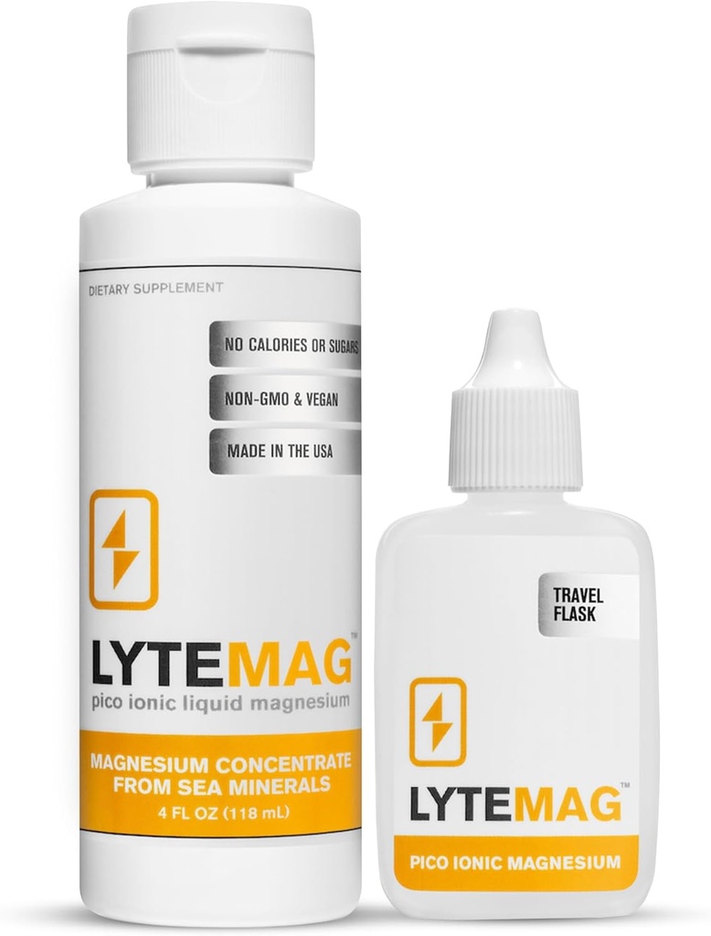 LyteLine Liquid Magnezyum Supplement - 60 Hizmet - Pico Ionic Doğal Deniz Salt Uyku Desteği, Kas Kurtarma, Leg Cramps - Sugar Free, Vegan, Keto Friendly