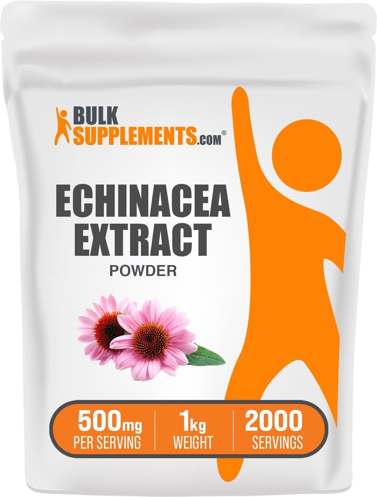 BulkSupplements.com Echinacea Extrakt Pulver - Echinacea Extrakt, Kräuterergänzung für Immununterstützung - Vegan & Glutenfrei, 500mg pro Servierung, 1kg (2.2 lbs) (Pack von 1)