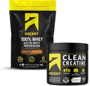 Ascent 100 % Whey Protein Powder, 초콜렛 땅콩 버터 2 lb & Creatine Monohydrate Powder, Unflavored 45 서빙