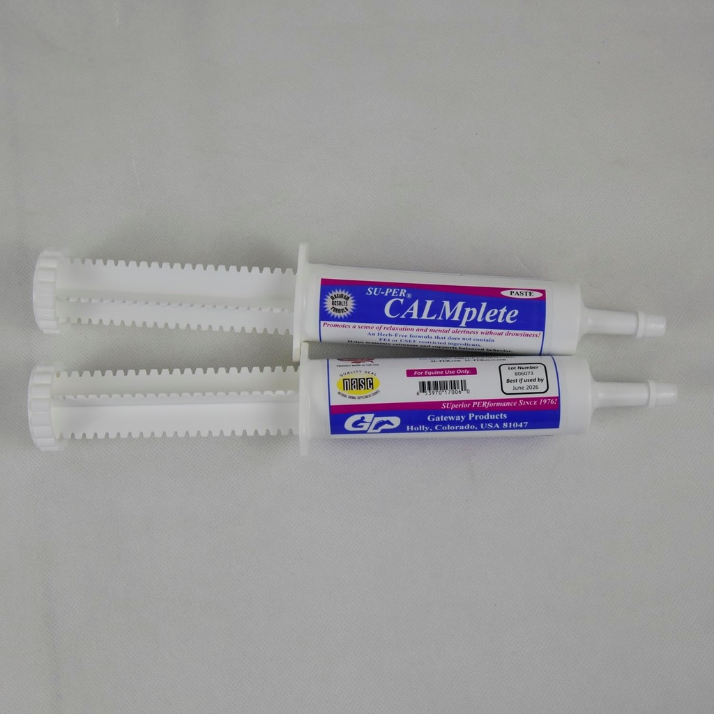 SU-PER CALMplete Cavallo Calmante Paste - Aiuta a mantenere la calma e il comportamento bilanciato - Pasto calmante per cavalli - 80CC, (2 Pack)