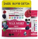 Sydration Powder, paquet de Berry Wildrate 24 Electrolyte Powder packages, obviament Flavored Hydrating packages per a l'aigua, ràpida Llei Hydrate Elreclytes amb vitamines B i C, Energia i Recobery