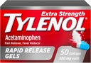 Tylenol Extra Strength Acetaminophen Rapid Release geelit, Extra Strength Pain Reliever & Fever Reduktori, geelikapselit laser-Drilled Reiät, 500 mg asetaminofeeni, 50 ist