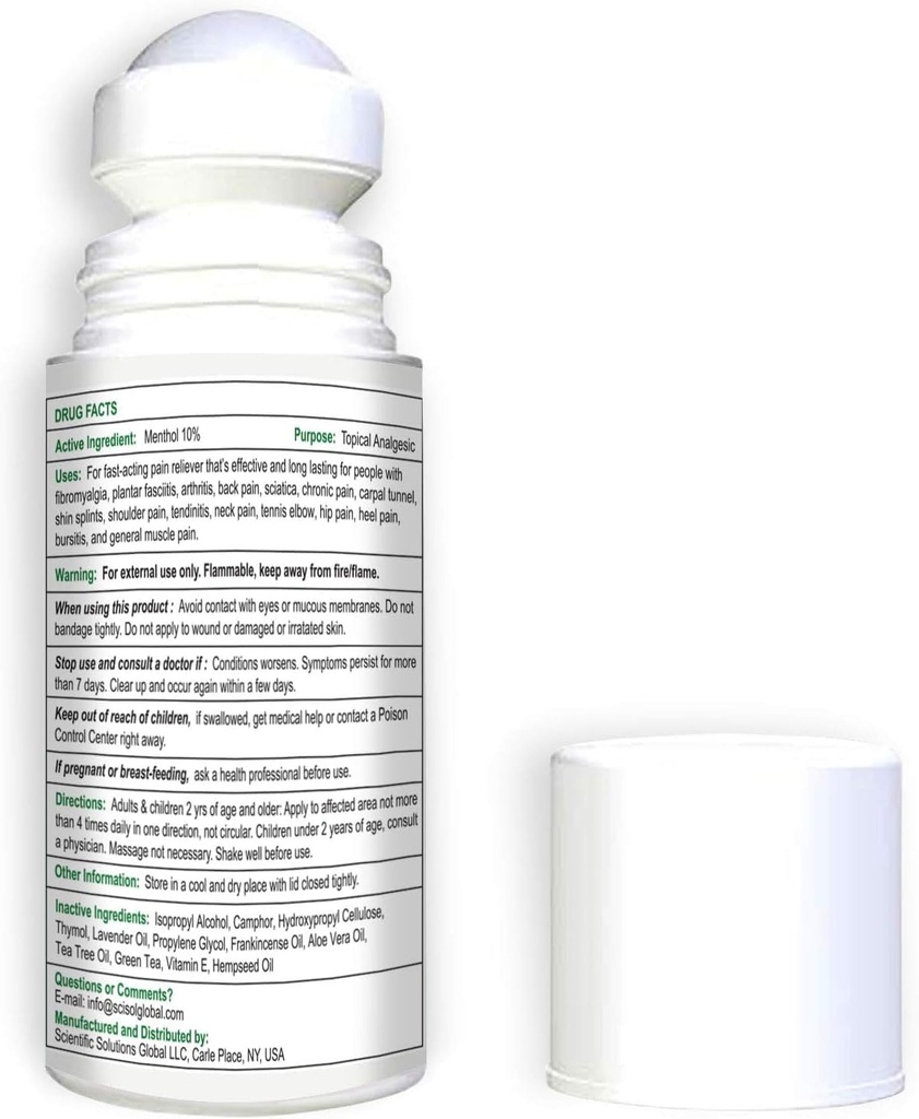 BIO-RELIEF Fast-Acting Hemp Pain Relief Roll On - Highly Effective, Cool & Topical Pain Relief Extra Strength for Arthritis, Muscle, Joint & Back – Easy Roll On Maximum Strength, Made in USA