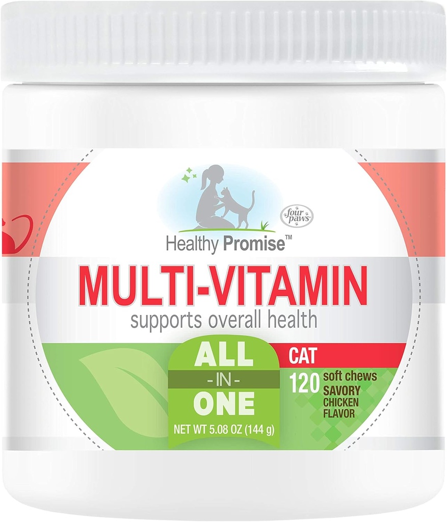 Quatre pattes Promise saine Chat Multivitamine Soft Chews 120 Comte