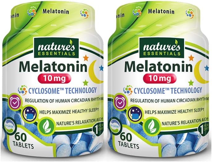 L'essència de la memòria NATURES Meatonin 10mmg, l'Immediat i llançament horitzontal Avançat Cyloploke Lipostomal Liin-GO, Glutin Free, Vegetarian, 192. 60 taules (2 paquet)