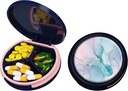 Serfeymi Small Pill Box - 3 Compartments Portable Pill Box for Purse Pocket, Compact Mini Travel Pill Case - Apto para medicina, vitamina, aceite de peixe, Suplementos - Azul escuro.