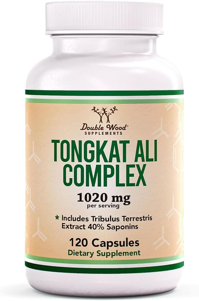 Tongkat Ali - 1000mg (2regs de mes) - La Salut dels homes - 200: 1 fragments de (Luxjack) Eurycoma Longifolia, amb 20mmg Triblus Terrestris (Fird Partit Tested) per Wood