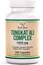 Tongkat Ali - 1000mg (tháng) - Y tế nam - 200: 1 Trích dẫn (longjack) Eurycoma Longifolia, với 20mg Tribulus Terrestristristris (Trid Party Tested) bởi Wood double