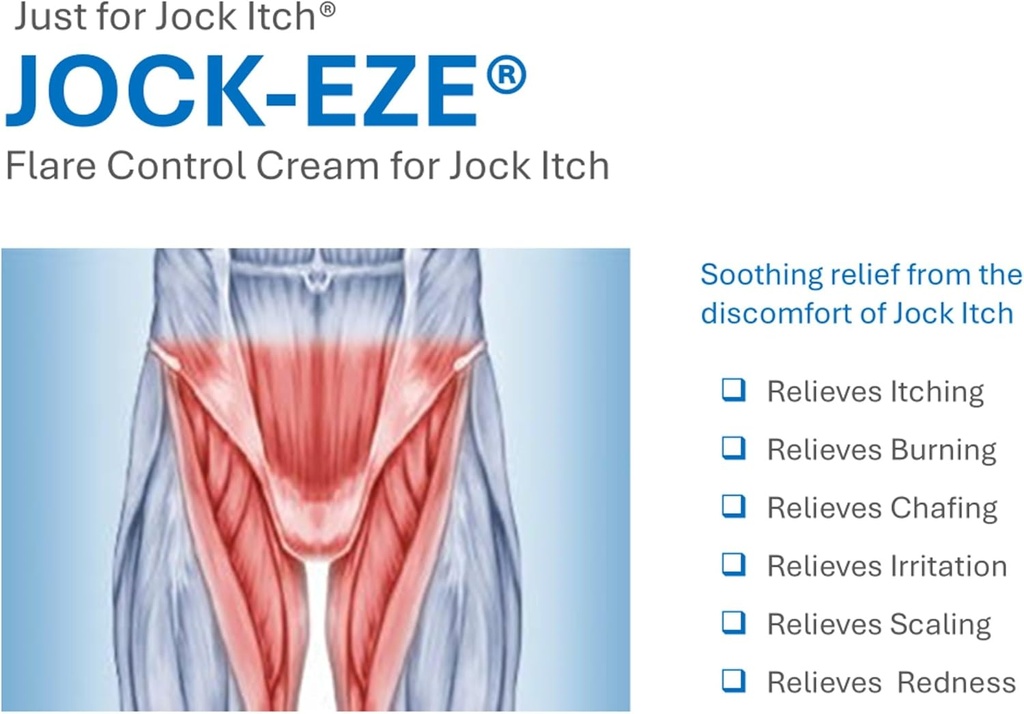 JOCKEZE Flare Control Cream (0.5oz) Sólo para Jock Itch