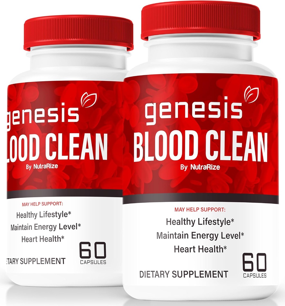 (2 csomag) Genesis Blood Clean Capsules - Official Formula to Support Detox & Cleanse, Natural Support for Wellbeing, Premium Genesis Health Blood Clean Pills, GenesisBloodClean Pastillas (120 kapszula)