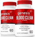 (2 pakuotė) Genesis Kraujo Švarus kapsulės - Oficiali Formulė remti Detox & Cleanse, Gamta Parama gerovei, Premium Genesis Sveikatingumo Švarus Kraujo Pills, GenesisBloodClean Pastillas (120 Capsules)