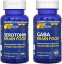 NATURAL STACKS Серотонин и GABA Brain Food Bundle - поддържа положителна настроение и спокойствие* - 120 Общо капсули