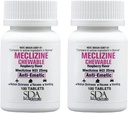 SDA LABORATORIES Meclizine 25mg Chewable Tablet, Anti-Emetic, Raspberry Flavor, Nausea, Dizziness, Vomiting, Portativ Travel Aid (2 100 Count)
