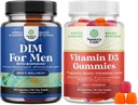 Bundle of Advanced Diindolylmethane DIM Supplement för män och vitamin D3 Gummies för dagligt välbefinnande för benmuskel och immunstöd