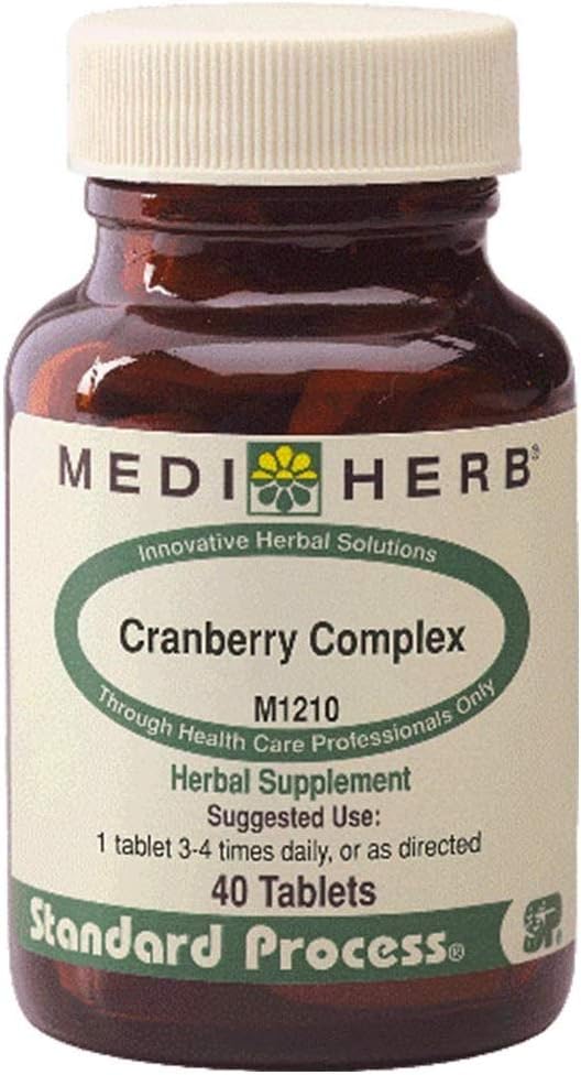 MEDIHERB Cranberry Complex -Encourage Healthy Urinary Tract Function - 건강한 Flora In The Urinary Tract - 자연 성분 - 유기 초본 보충 교재 - 미국에서 만든 - 40 탭