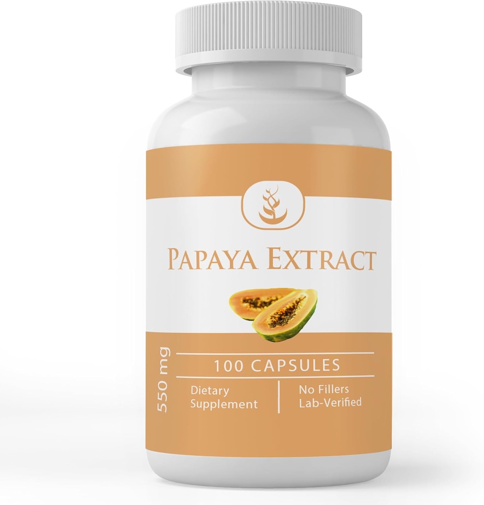 Extract de Papaya pure, (100 capsule) întotdeauna pură, fără aditivi sau fillere, verificate de laborator