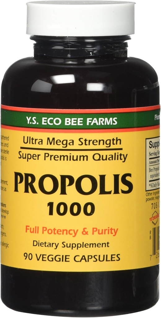 Propolis-Raw Un processinged 1000 mg Y.S. Organik Arı Çiftleri 90 Caps