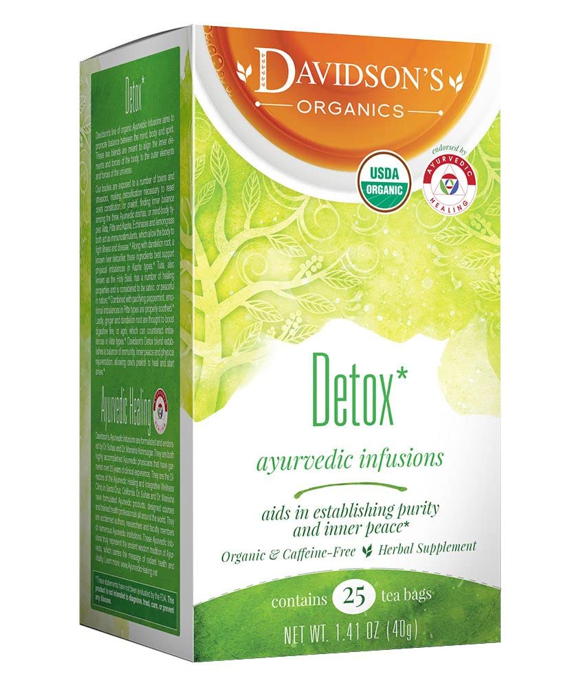 Davidson's Organics, Ayurvedic Infusions, Detox, 25-count Tea Çanta, Paketi
