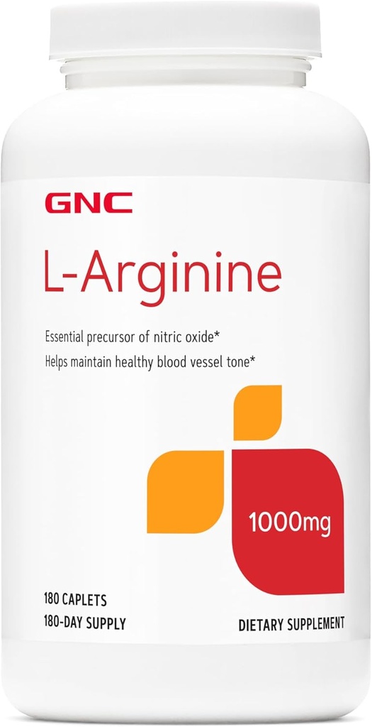 GNC L Arginin 1000mg Dopolnilo, Podpira zdravo krvno plovilo Tone, 180 Serving