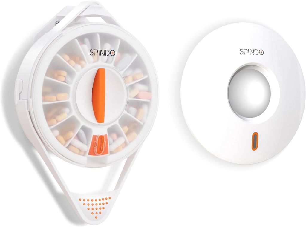 Combo de prova de luz Fullicon, organizador semanal de comprimidos com tampa sólida privada, 14 grandes compartimentos e bloqueio de prova de crianças, dispensador de medicina Spindo Vitamina / Tablet / Suplemento para idosos (branco)