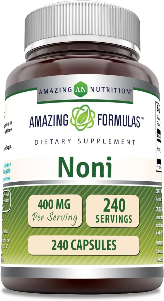 서빙 당 놀라운 수식 Noni 400 Mg | 240 캡슐 보충 | Non-GMO | 글루텐 프리 | 미국