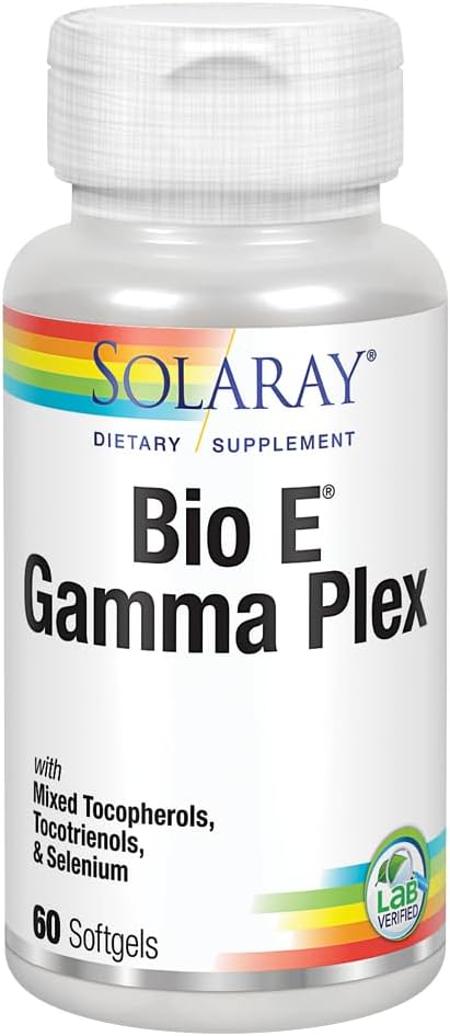 SOLARAY Bio E Gamma Plex , Vitamin E with Natural Tocopherol Blend for Healthy Antioxidant Support , 60 Softgels, 30 Serv