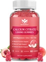 Calcium Citrate 1200 מ"ג חניכיים עם ויטמין D3 K2 - Chewable Calcium Magnesium Zinc d3 תוסף עם Sea Mosss לחלץ עבור העצם, שיניים, תמיכה Immune עבור נשים וגברים, לבן Peach Flavor - 60 חניכיים