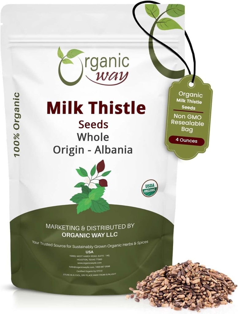 Organická Way celé mlieko Thitle Seeds (Silybum marianum) - Bylinný čaj 