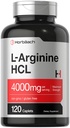Horbäach L-Arginine HCL 4000mg | 120 Caplets | Amino Acid for Men and Women | Nitric Oxide Supplement | Vegetarian, Non-GMO, Gluten Free Supplement