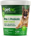 PetNC Natural Care Jetra Flavor,Cheese Pre & Probiotic Soft Chews for Dog 120 ct (Pack of 1) (Packaging May Vary)