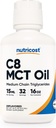 Nutricost C8 MCT Oil 16oz - Keto, Paleo, Non-GMO