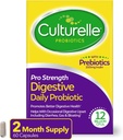 Culturelle Pro Styrke daglige probiotika For Digestive Helse (2 måneders forsyning) med prebiotika for kvinner og menn, støtter anledninger diarré, gass og bleking, Gluten og soya gratis, 60 greve